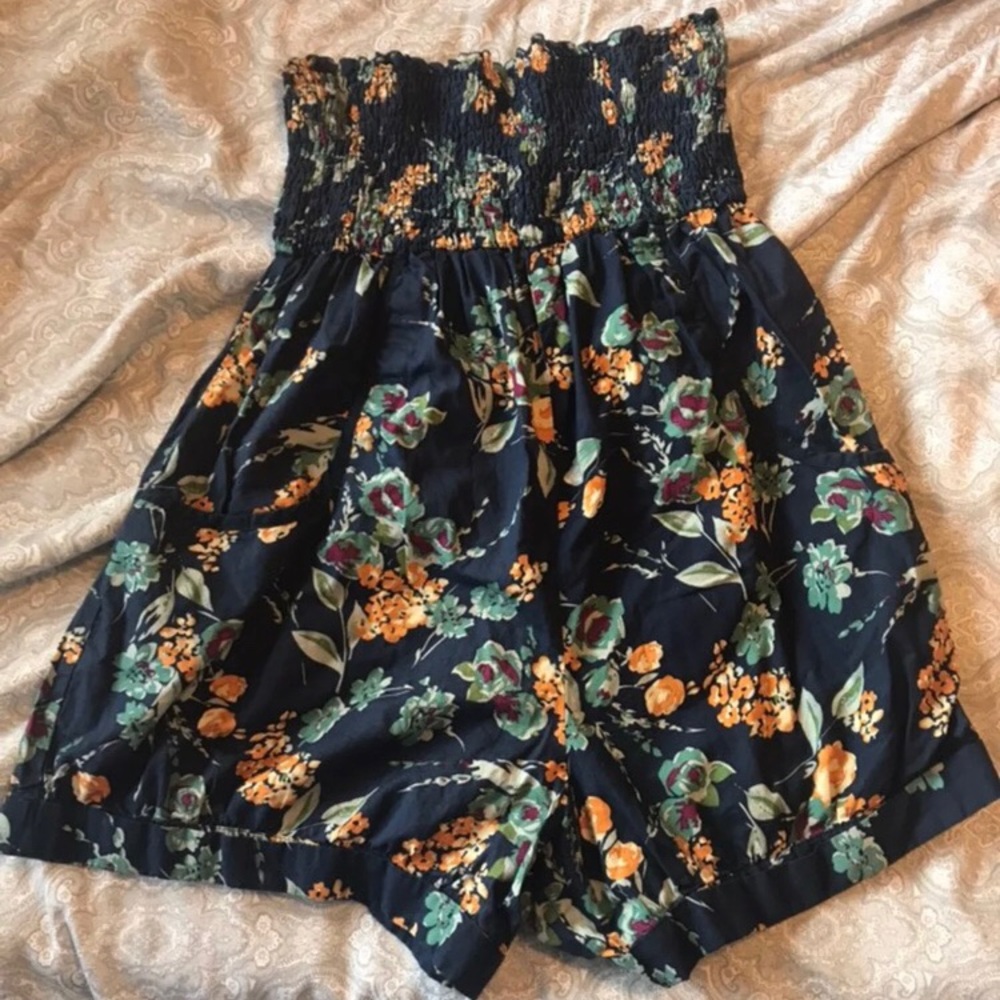Floral Strapless Romper